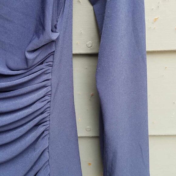 Banana Republic Factory Blue Knit Bodycon Below the Knee Dress Size Small - Picture 7 of 11